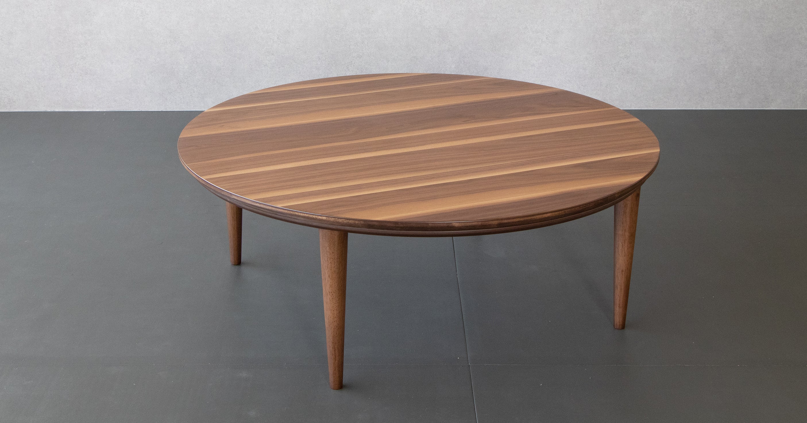 円形こたつテーブル Φ105x38cm ウォールナット突板